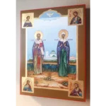 Икона Николай Чудотворец и Наталья Никомидийская
