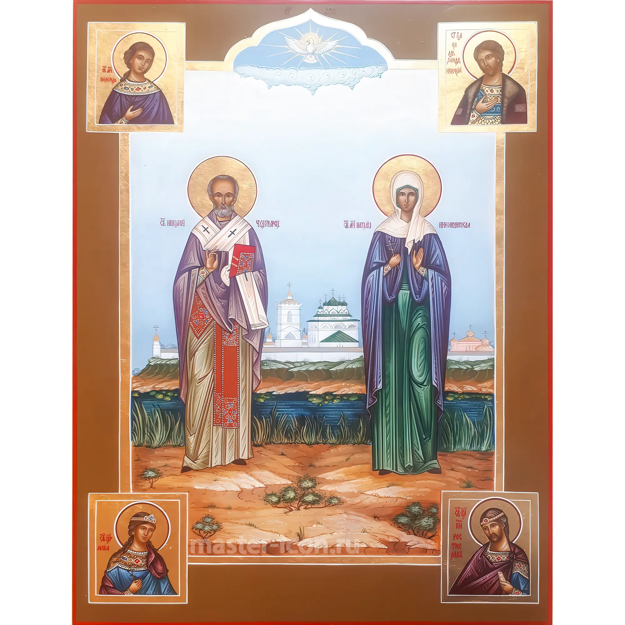 Икона Николай Чудотворец и Наталья Никомидийская Икона Николай Чудотворец и Наталья Никомидийская